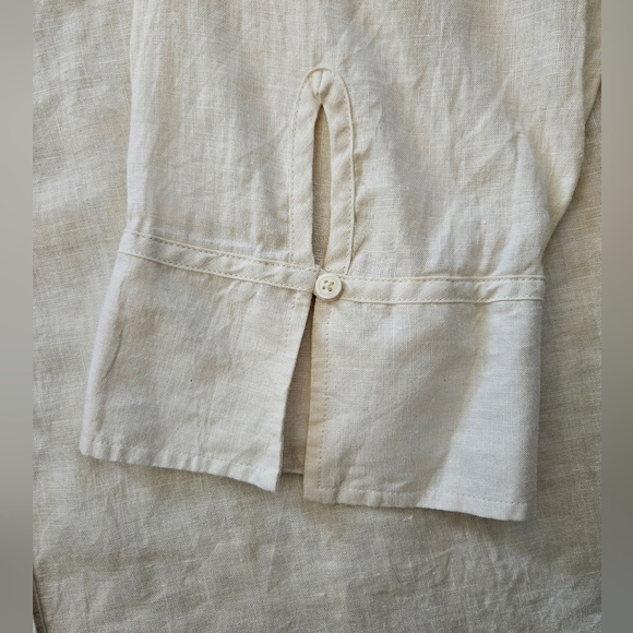 NWT - Linen Old Navy Button Down Light Tan Shirt - Size XXL - Picture 2 of 11